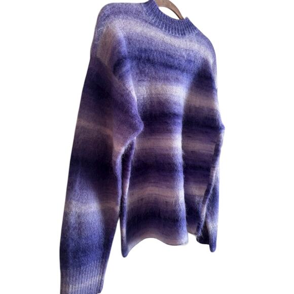 ACNE STUDIOS Ombre Stripe Mohair Wool Sweater Purple NWOT Size XS Stretch - Picture 2 of 6